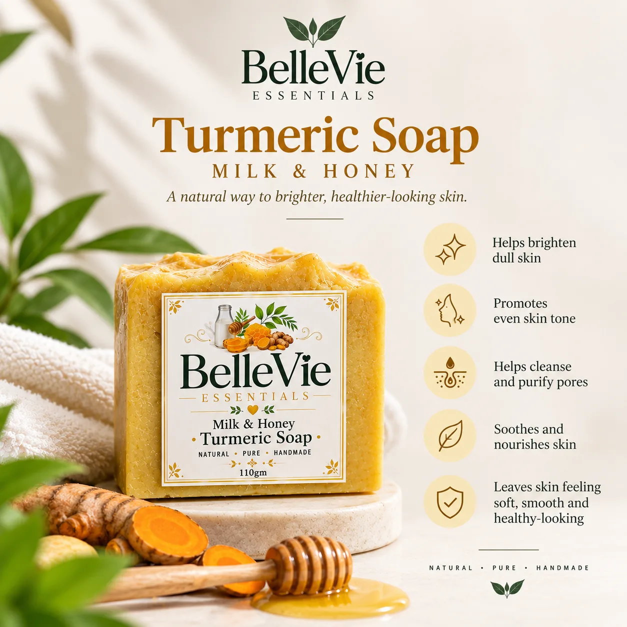 BelleVie Essentials Turmeric Soap