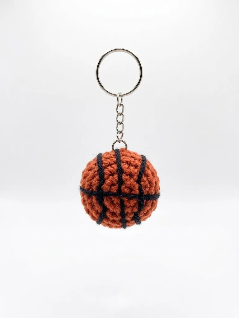 Crochet Basketball Keychain