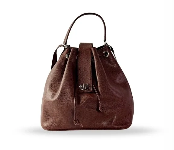 Beautiful Brown Bucket Leather Bag