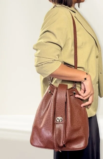 Beautiful Brown Bucket Leather Bag