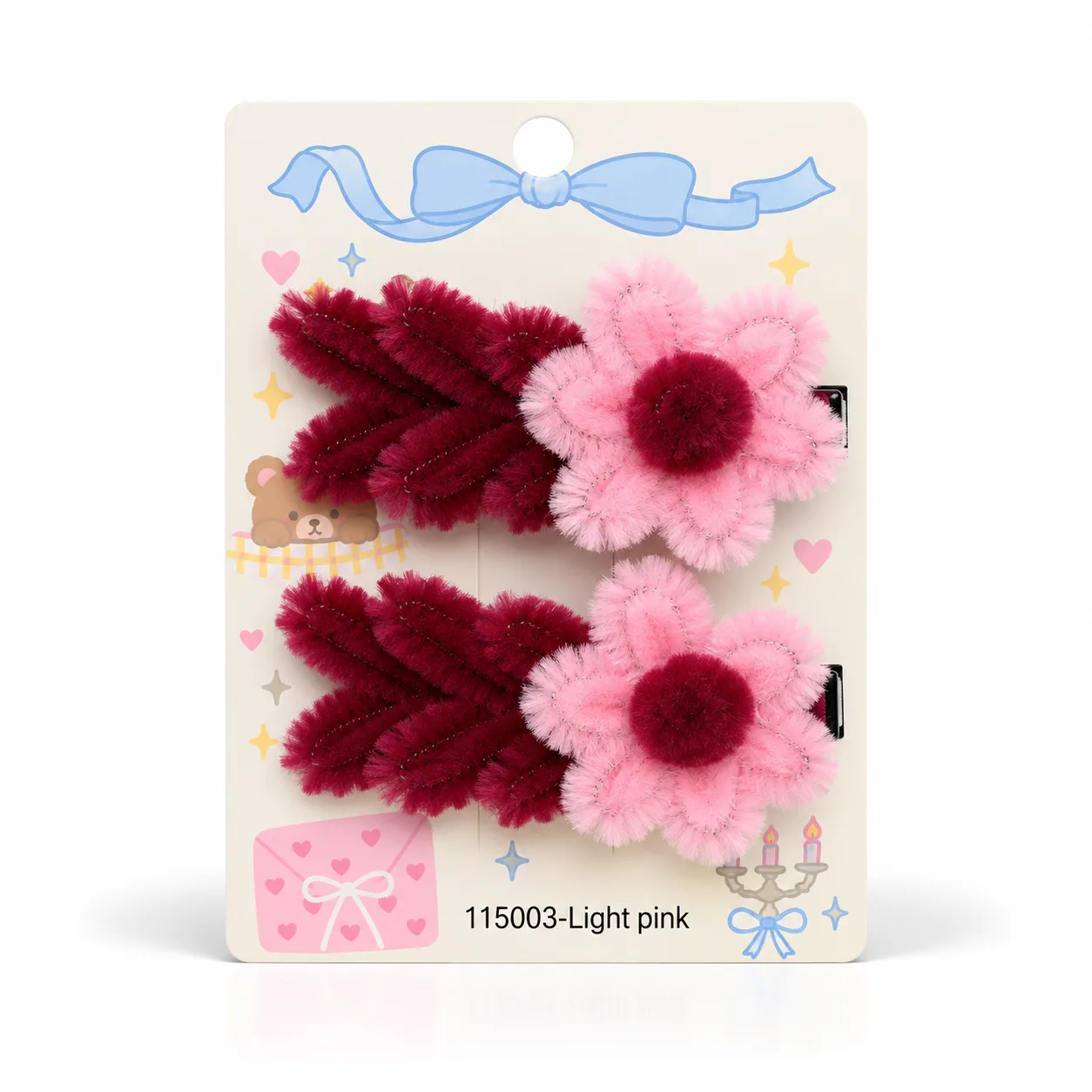 Floral heart hair clip