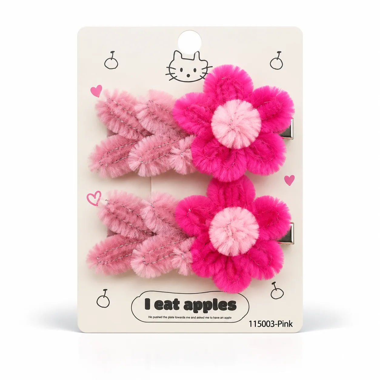 Floral heart hair clip