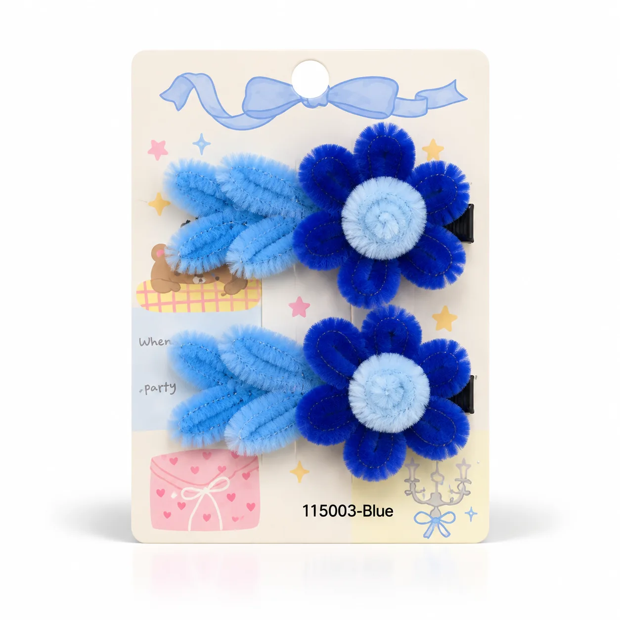 Floral heart hair clip