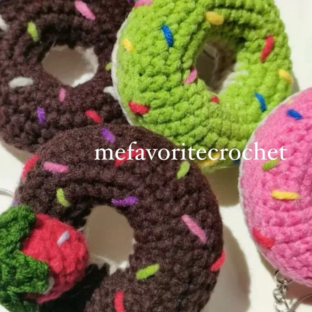 Crochet Donut Keychain