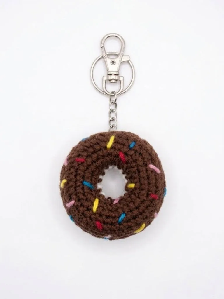 Crochet Donut Keychain