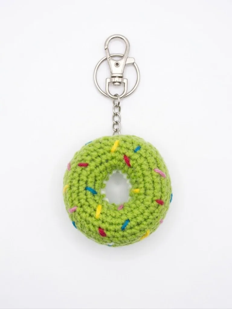 Crochet Donut Keychain