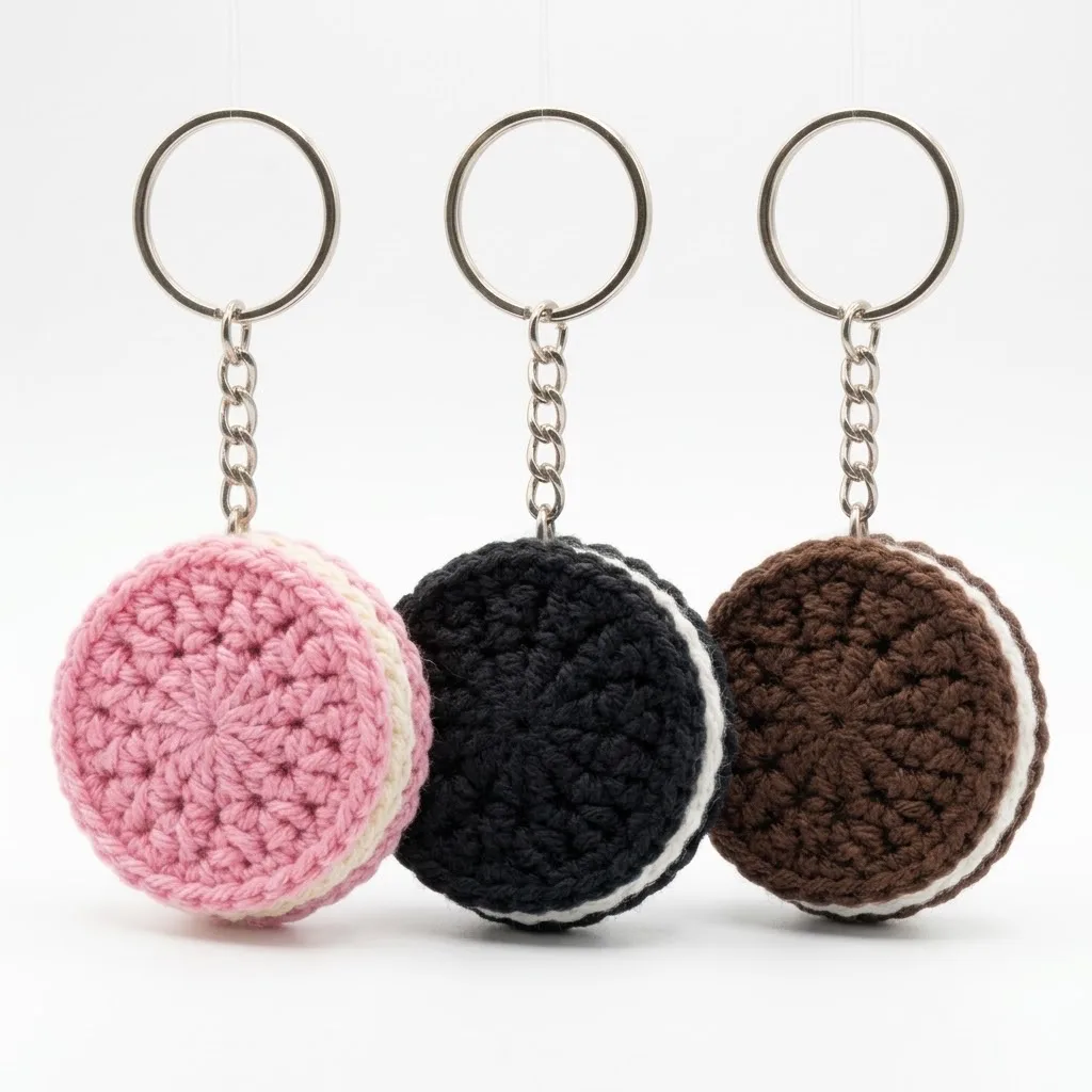 Crochet Oreo Keychain