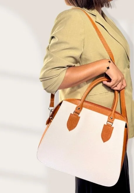 Beautiful white leather sling bag