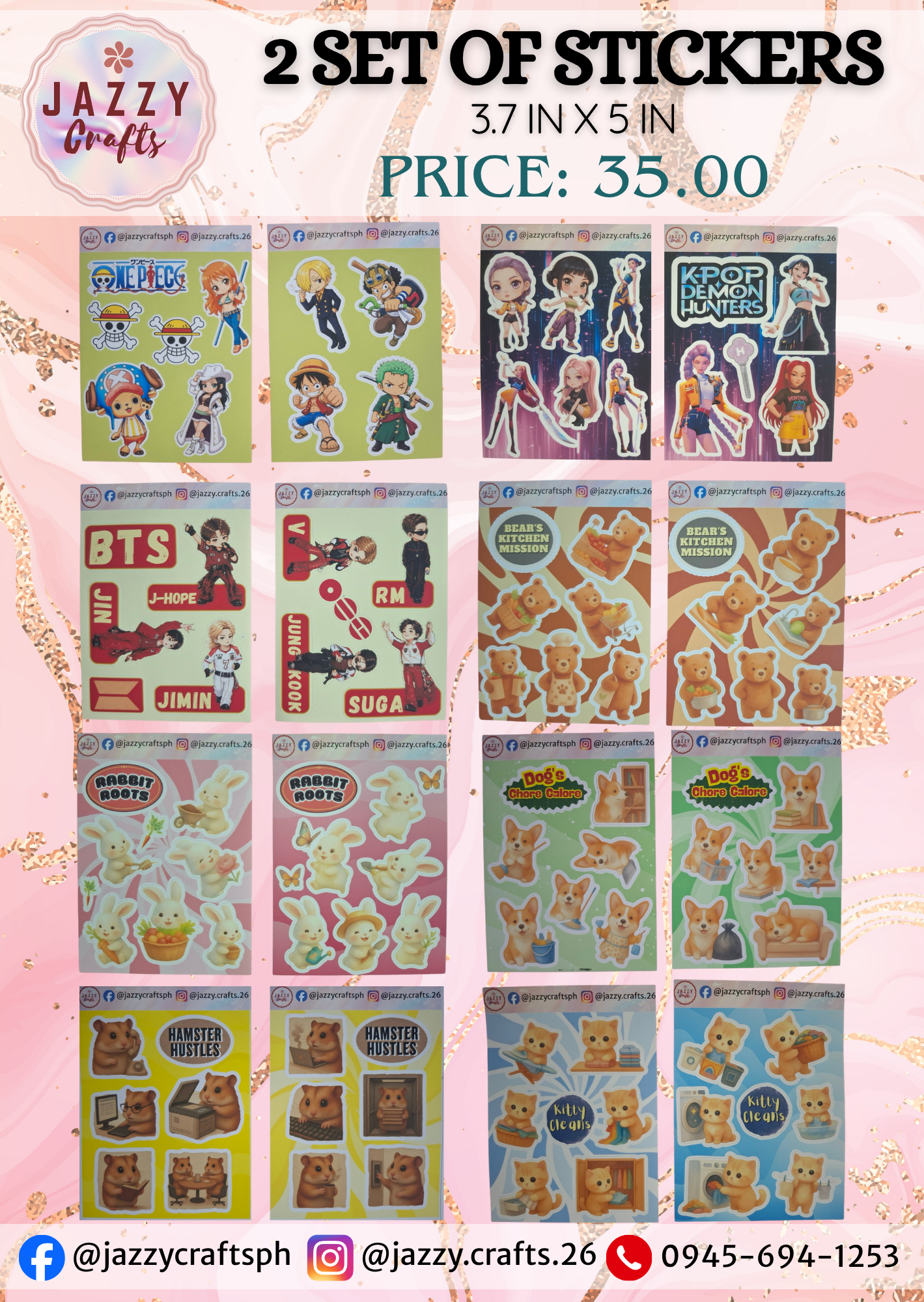 2 SETS OF STICKERS