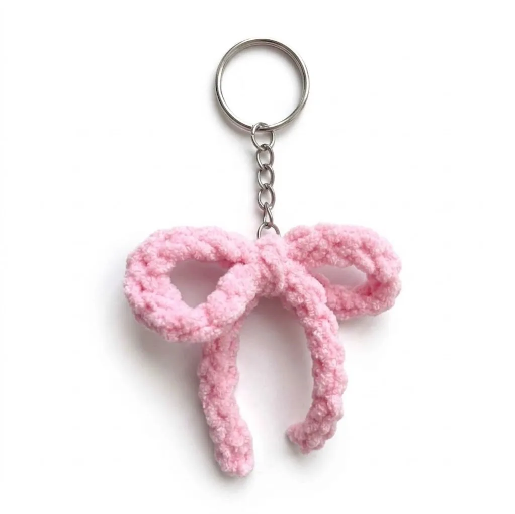 Crochet Ribbon Keychain