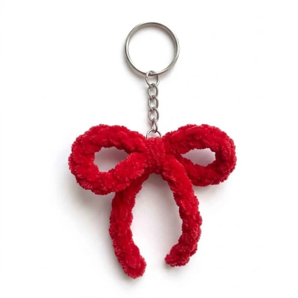 Crochet Ribbon Keychain