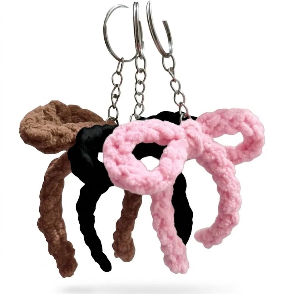 Crochet Ribbon Keychain