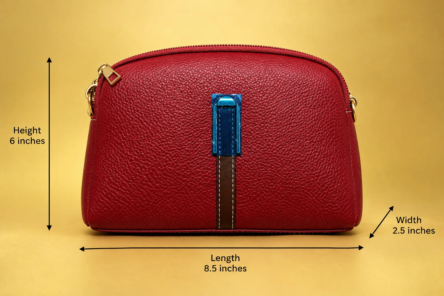 Shelilah Red Double Zipper Bag