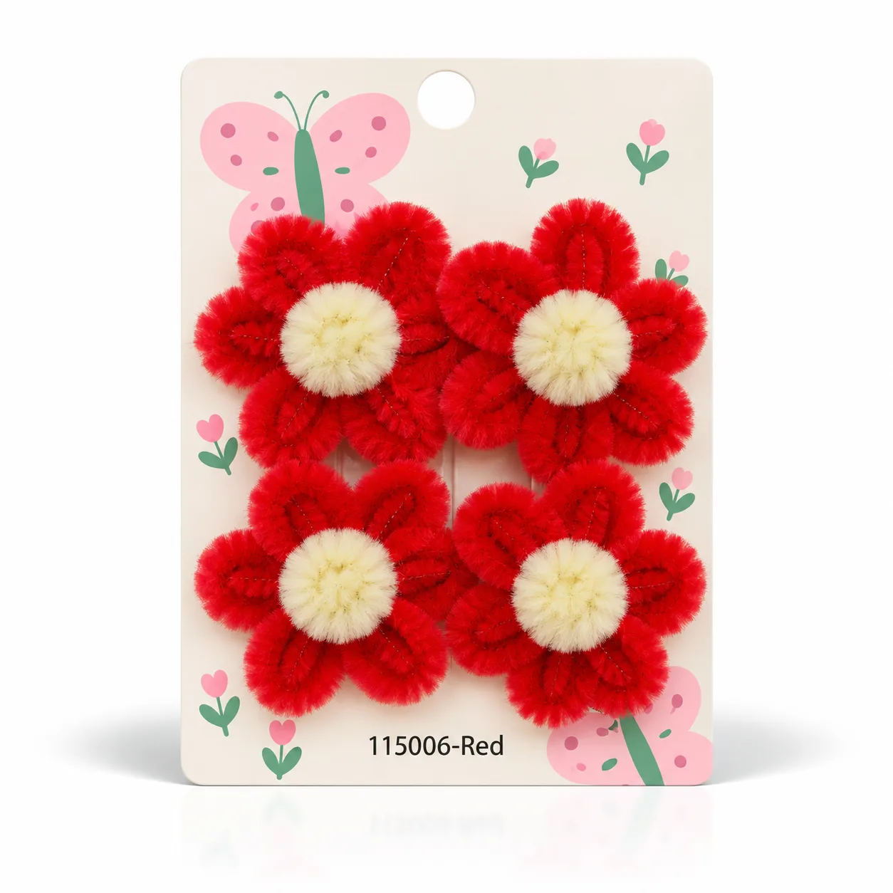 Flowerette hair clips