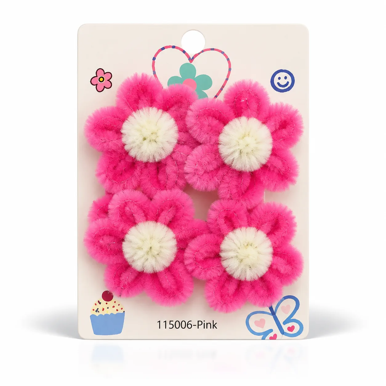 Flowerette hair clips