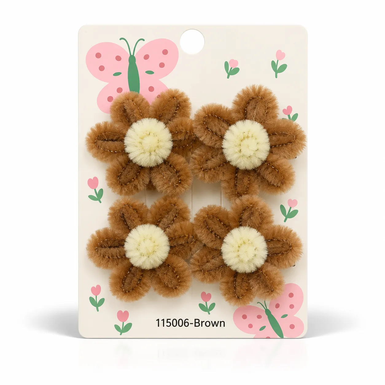 Flowerette hair clips
