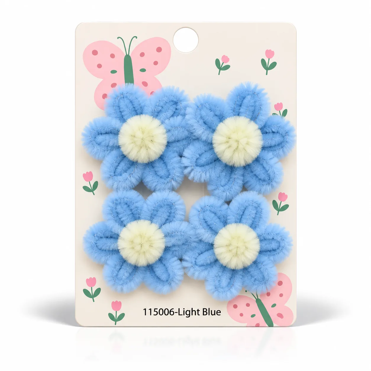 Flowerette hair clips
