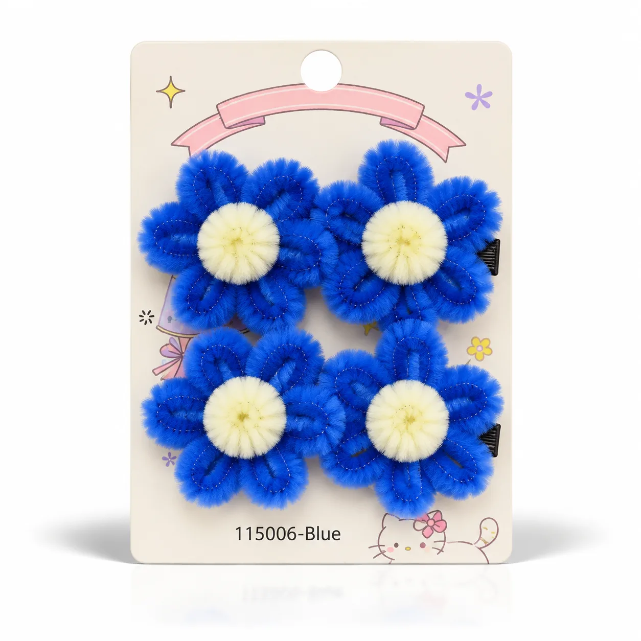 Flowerette hair clips