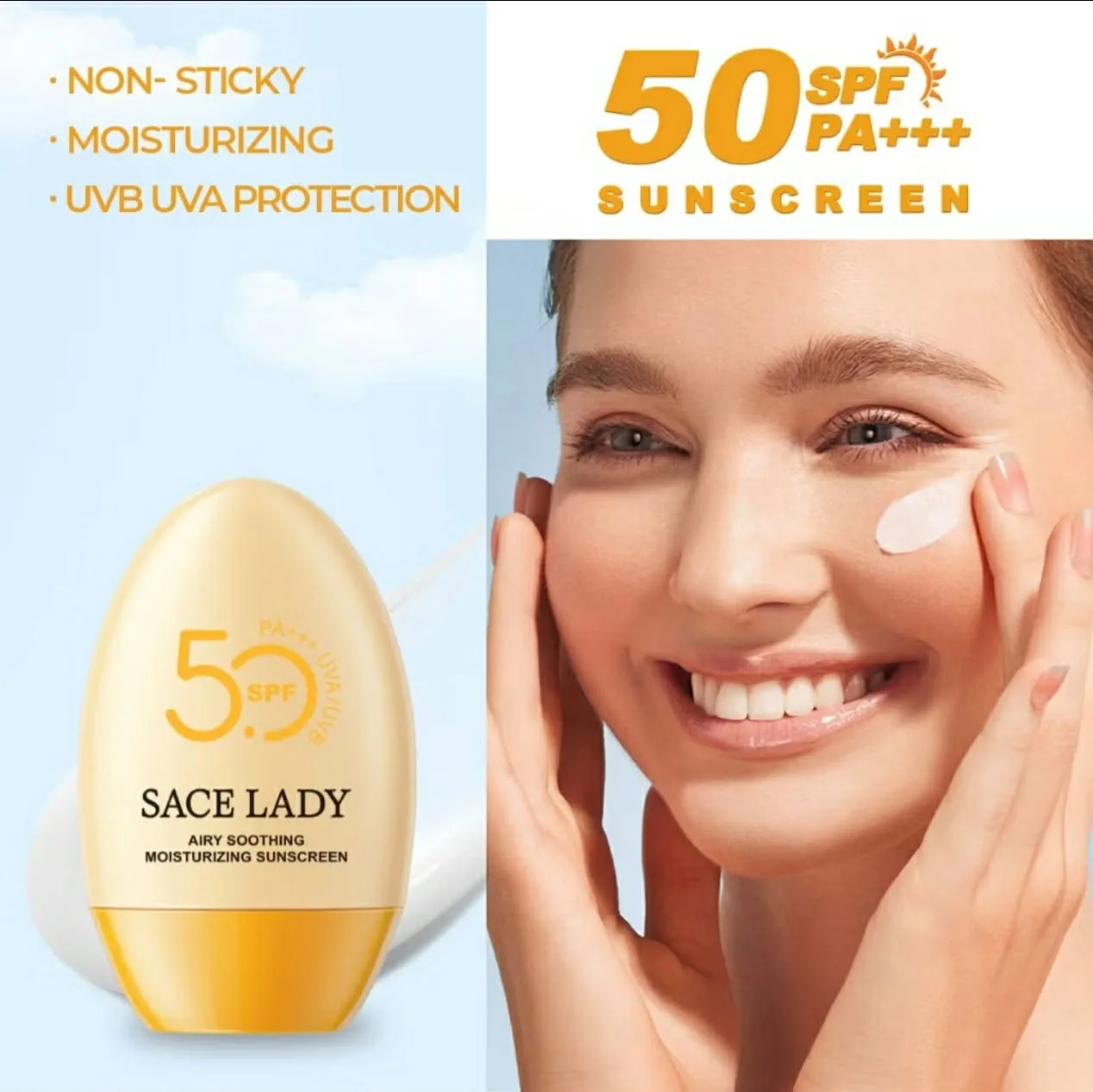 SACELADY 50spf airy soothing moisturizing sunscreen