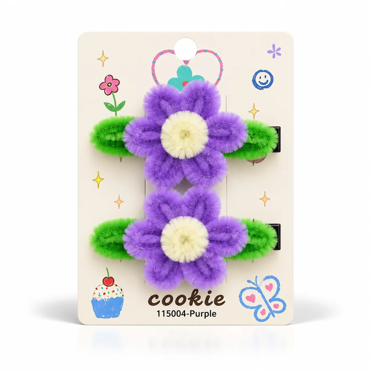 Flower leaf hair clip