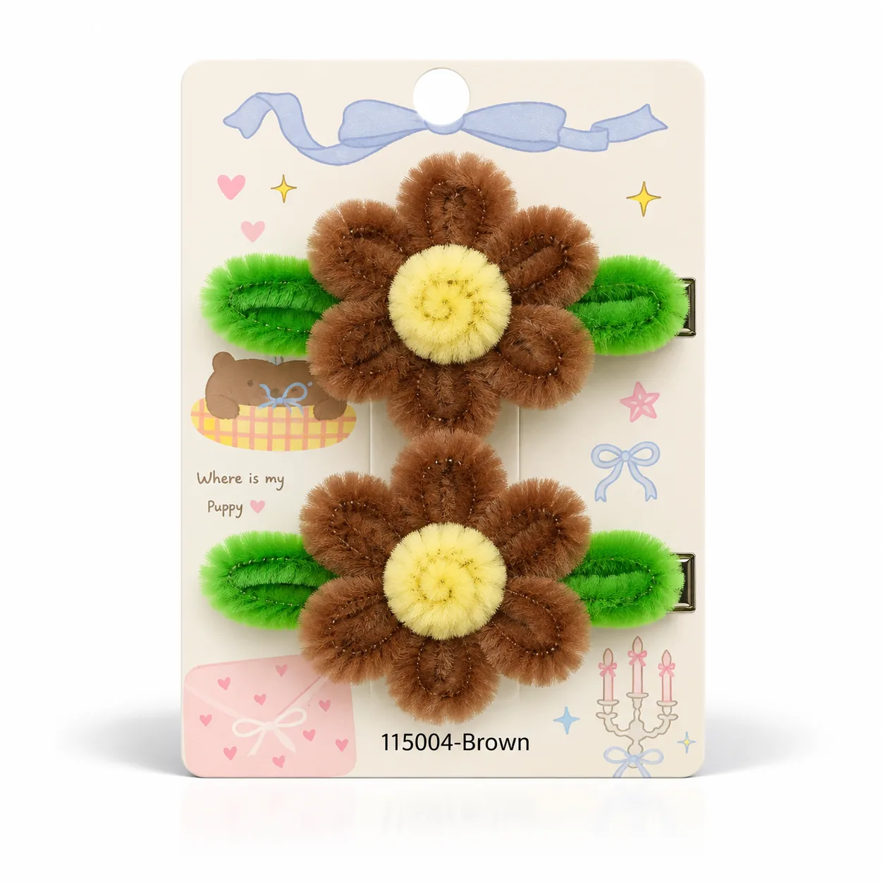 Flower leaf hair clip